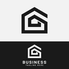 Letter Monogram Initial G House Logo Design Template. Suitable for Real Estate Realty Realtor Property Properties Mortgage Construction Development Management Agent Logo Design.