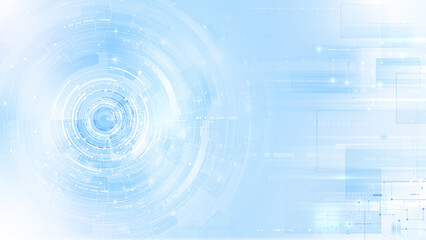 Light blue tech background with luminous effects