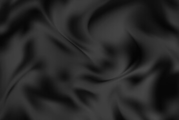 Wall Mural - Vector black cloth background abstract with soft waves fabric texture background.