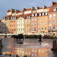 Sticker - Warsaw Rynek square. Landmarks of Poland.