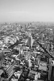 Fototapeta Nowy Jork - Bangkok city. Black and white photo retro style.