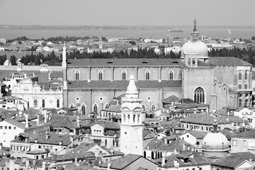 Wall Mural - Venice, Italy. Retro style photo black and white BW.