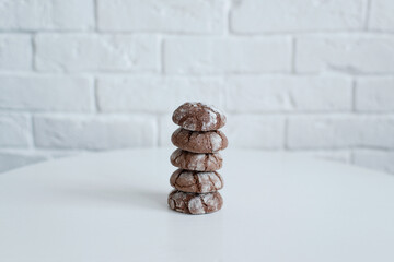 Wall Mural - Cookies are lying on a white table