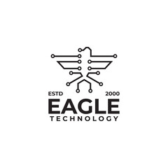 Sticker - Eagle bird technology logo design template