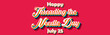 © Rehmat - Happy Threading the Needle Day, july 25. Calendar of july month on workplace Retro Text Effect, Empty space for text