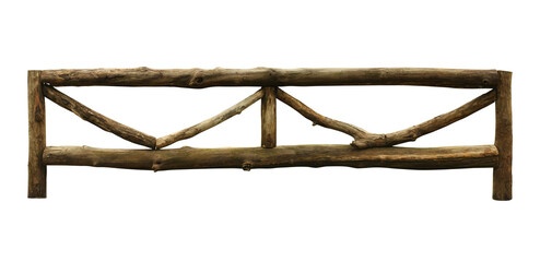 Wall Mural - wooden fence (with clipping path) isolated on white background
