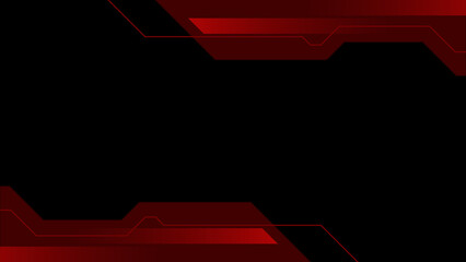 Wall Mural - modern red frame with black  background, geometry futuristic graphic