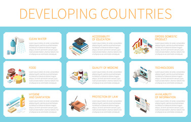 Sticker - Developing Countries Infographics Layout