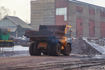 Big truck machine on iron foundry.