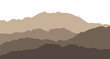 Brown silhouette of mountains