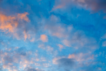 Wall Mural - sunset sky with pink clouds