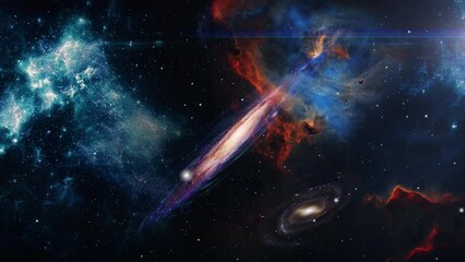 two galaxies floating  in the great space.