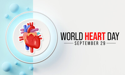 Wall Mural - World Heart day is observed every year on September 29, to highlight the actions that individuals can take to prevent and control Cardiovascular disease (CVD). 3D Rendering