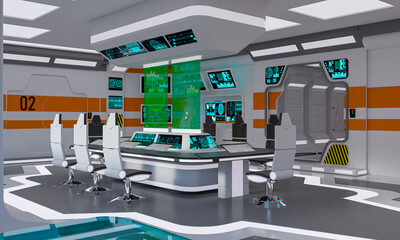 Wall Mural - main table on the command control room