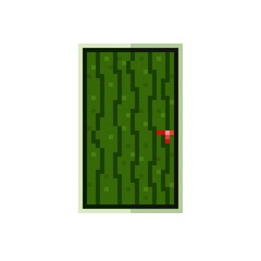 Wall Mural - Watermelon door pixel art. Vector illustration.