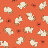 Fototapeta Pokój dzieciecy - Cats China seamless vector pattern 