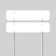 Wall Mural - road, traffic sign. highway signboard on a chrome metal pole. blank white board with place for text.