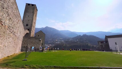 Wall Mural - The courtyard of Castelgrande fortress, Bellinzona, Switzerland