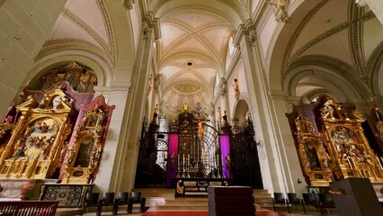 Wall Mural - St Leodegar Church interior vertical panorama, Lucerne, Switzerland