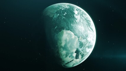Wall Mural - beautiful view of outer space. motion . the bright planet in the animation rotates around its axis.