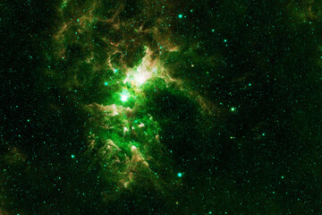 Wall Mural - green galaxy in deep space. elements of this image furnished by nasa