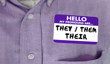 My Pronouns Are They Them Their Nametag Sticker Identity 3d Illustration