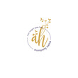 © Rensi - Initial letter AH beauty handwriting logo vector