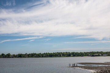 Wall Mural - clouds over the river