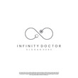 © putra sujiwo - infinity doctor logo design on isolated background, infinity symbol combine with stethoscope logo concept