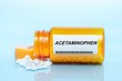 Acetaminophen Drug In Prescription Medication  Pills Bottle