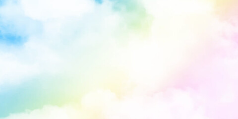Wall Mural - colorful sky and soft clouds for background and postcard. abstract and pastel color.