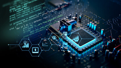 Wall Mural - programming code abstract technology background of software developer and computer script 3d illustr