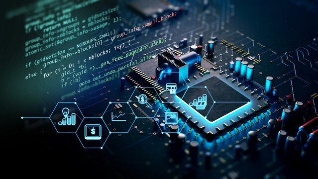Programming code abstract technology background of software developer and  Computer script 3d illustration