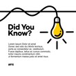 Did you know vector template post icon for soicial media background, fun fact blank template fyi vector with lightbulb idea and cable symbol element