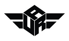AUR Three Letter Gaming Logo In Polygon Cube Shape Logo Design Vector Template. Wordmark Logo | Emblem Logo | Monogram Logo | Initial Letter Logo | Sports Logo | Minimalist Logo | Typography Logo |