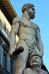 Wall Mural - Statue Of Hercules And Cacus in Florence in the Loggia dei Lanzi. Piazza Signoria - Florence