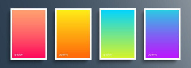 Leinwandbilder - Set of color backgrounds with soft color gradient for your creative graphic design. Vector illustration.