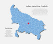 Vector map indian state Uttar Pradesh