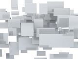 Fototapeta Przestrzenne - Abstract blank metal square 3d background