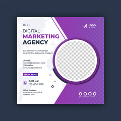 Wall Mural - social media business marketing facebook or instagram post and banner design template for website