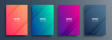 Set Of Abstract Backgrounds With Soft Color Gradient And Dynamic Lines For Your Graphic Design. Brochure Covers. Vector Illustration.