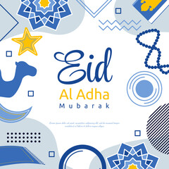 Wall Mural - Eid Adha Mubarak Islamic Event Square Gift Card Background