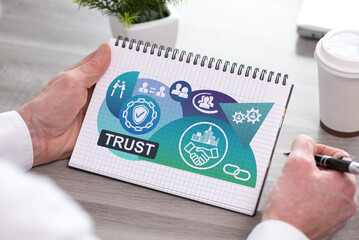 Wall Mural - Trust concept on a notepad