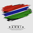 New design of Gambia independence day vector. Gambia flag with abstract brush vector
