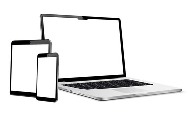 laptop, tablet, phone mock up. responsive web design devices.