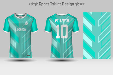 Wall Mural - Abstract Football Jersey Geometric Pattern Mockup Template Sport T-shirt Design