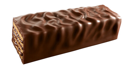 Wall Mural - Chocolate coated crispy wafer bar. Isolated on background. 3d illustration