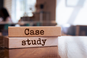 wooden blocks with words 'case study'. business concept