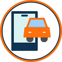 Canvas Print - Connected Vehicle Icon