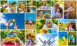 © yanadjan - Collage of photos on the theme of Ukraine. Selective focus.